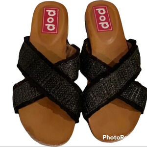 EDL POP Slides Black 7 M Rope/ Cork Heel